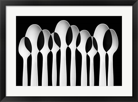 Framed Spoons Abstract:  Forest Print