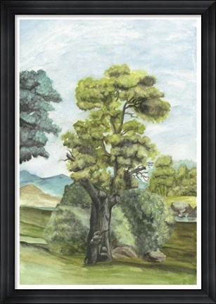 Framed Scenic French Wallpaper II Print