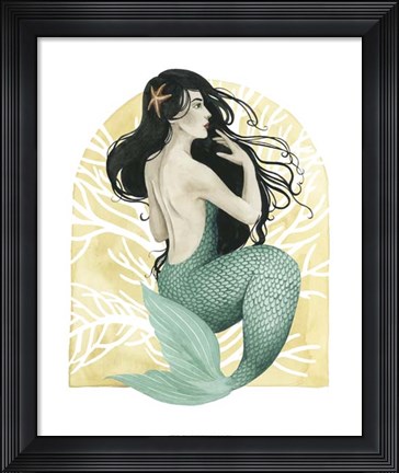 Framed Deco Mermaid II Print