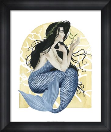 Framed Deco Mermaid IV Print
