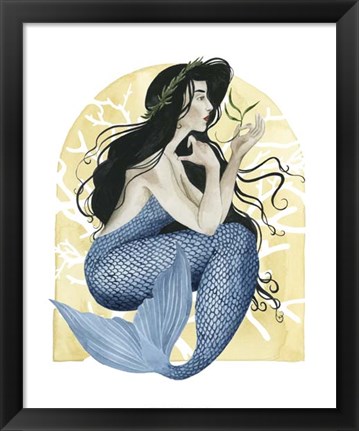 Framed Deco Mermaid IV Print