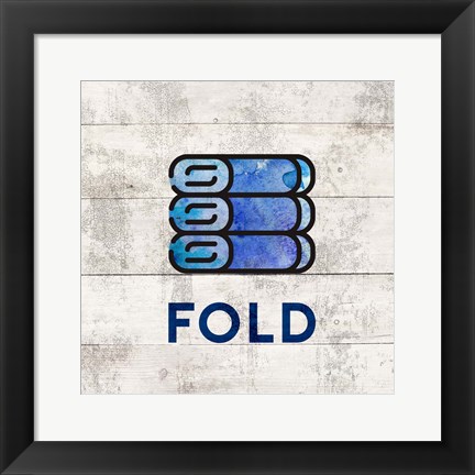 Framed Laundry Sign White Wood Background - Fold Print