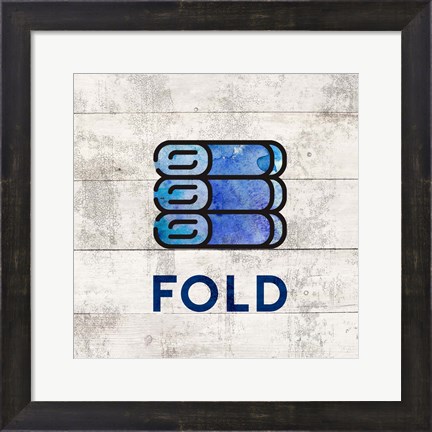 Framed Laundry Sign White Wood Background - Fold Print