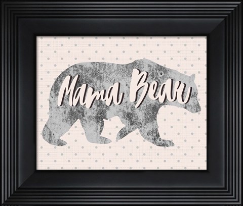 Framed Mama Bear Silhouette Print