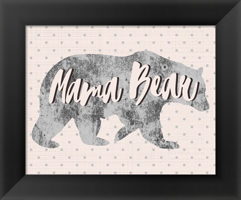 Framed Mama Bear Silhouette Print