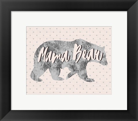 Framed Mama Bear Silhouette Print