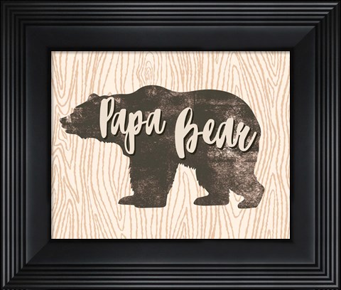 Framed Papa Bear Silhouette Print