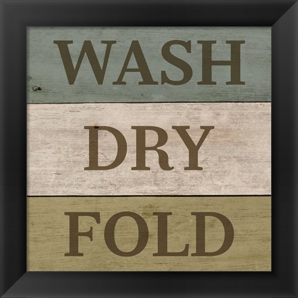 Framed Wash Dry Fold Painted Wood Print