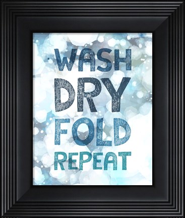 Framed Wash Dry Fold Repeat Bubbles Print