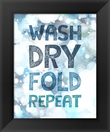 Framed Wash Dry Fold Repeat Bubbles Print