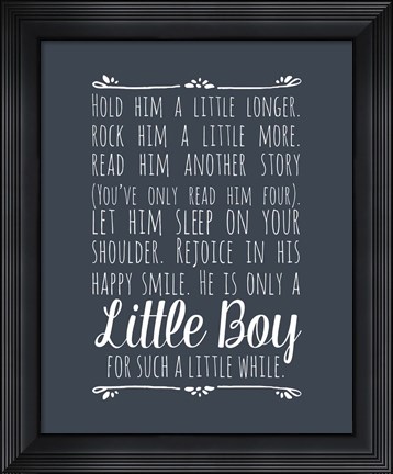 Framed Hold Him A Little Longer - Blue Print