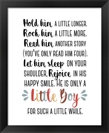 Framed Hold Him A Little Longer Red Palette Print