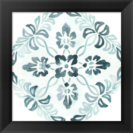 Framed Aqua Medallions II Print