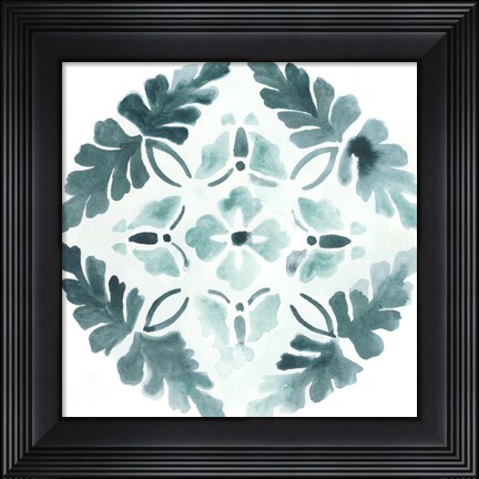 Framed Aqua Medallions III Print