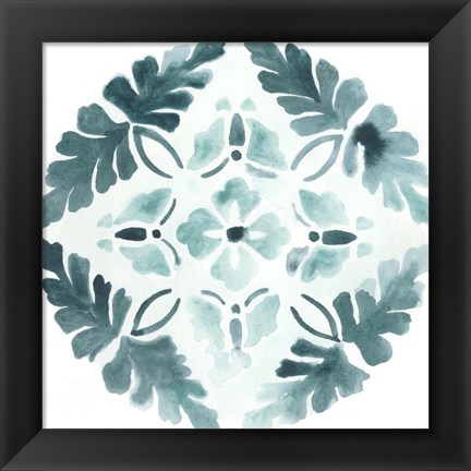 Framed Aqua Medallions III Print