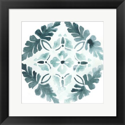 Framed Aqua Medallions III Print