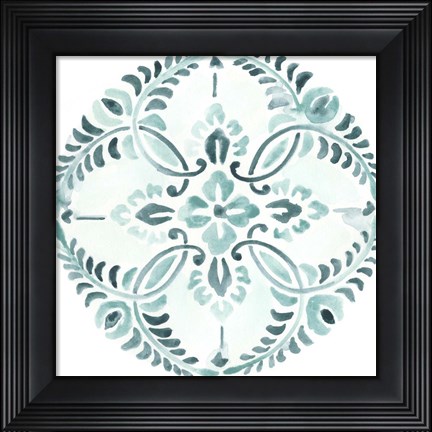 Framed Aqua Medallions IV Print