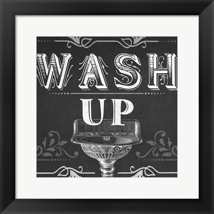 Framed Chalkboard Bath Signs III Print