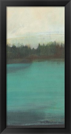 Framed Teal Lake View I Print