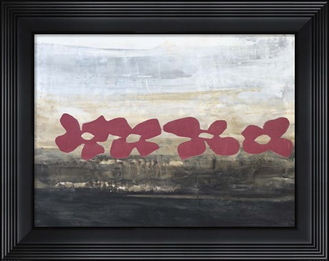 Framed Stenciled Posies III Print