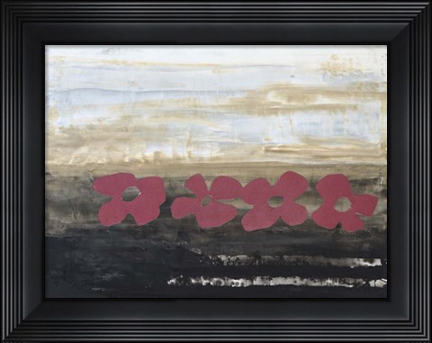 Framed Stenciled Posies IV Print