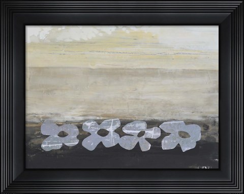 Framed Stenciled Posies V Print