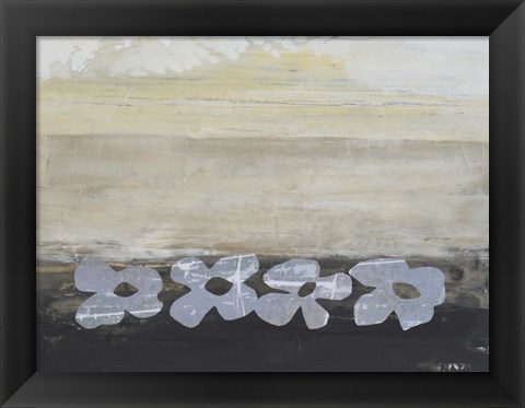 Framed Stenciled Posies V Print