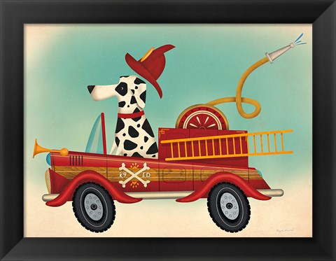 Framed K9 Fire Department Print