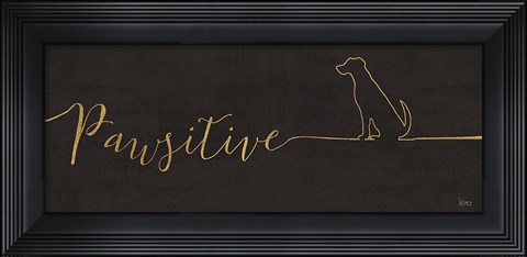 Framed Underlined Dogs I Black Print