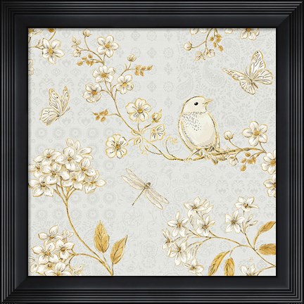 Framed Golden Garden III Print