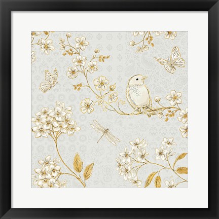 Framed Golden Garden III Print