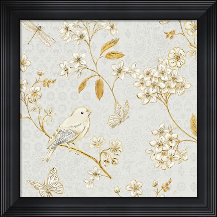 Framed Golden Garden IV Print
