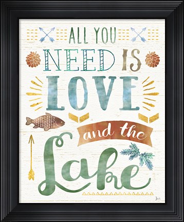 Framed Lake Love I Print