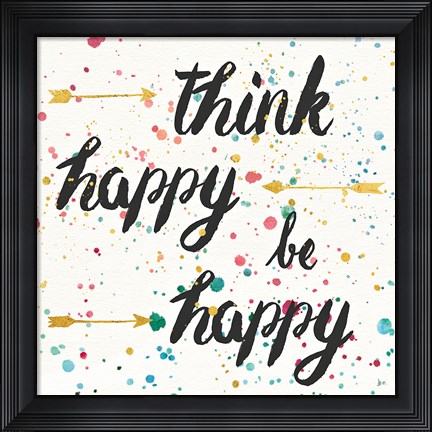 Framed Think Happy II Print