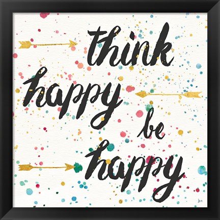 Framed Think Happy II Print