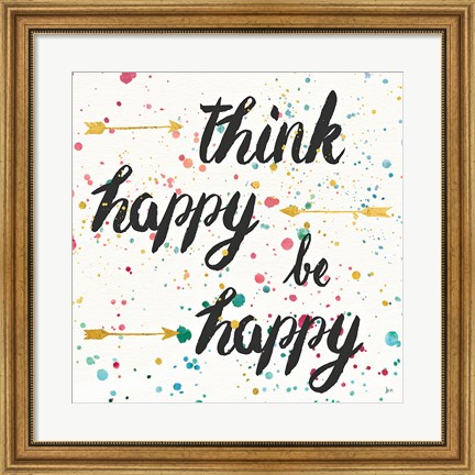 Framed Think Happy II Print