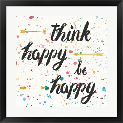 Framed Think Happy II Print