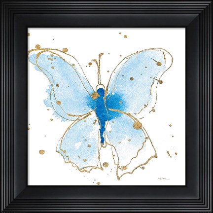 Framed Gilded Butterflies V Print