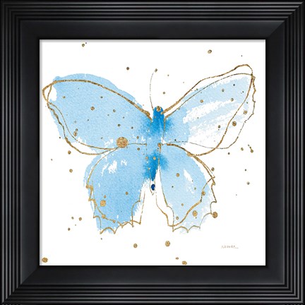 Framed Gilded Butterflies III Print