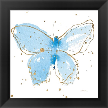 Framed Gilded Butterflies III Print