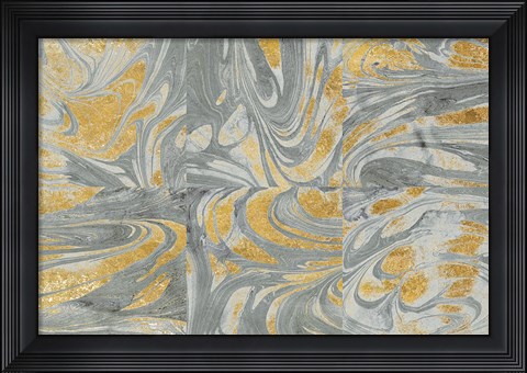 Framed Marbled Abstract Neutral Print