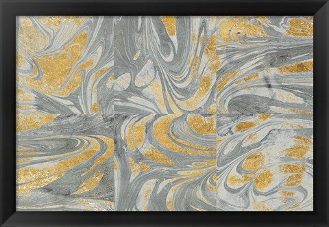 Framed Marbled Abstract Neutral Print