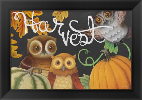 Framed Harvest Owl IV Print