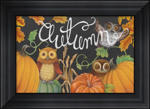 Framed Harvest Owl II Print