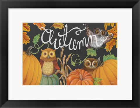 Framed Harvest Owl II Print