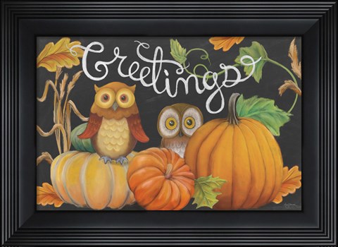 Framed Harvest Owl I Print