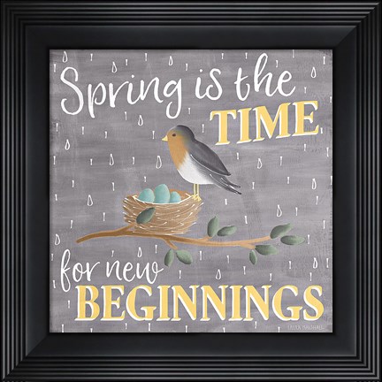 Framed Smitten With Spring V Print