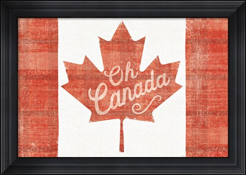 Framed Oh Canada Flag Print