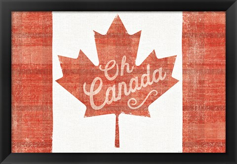 Framed Oh Canada Flag Print