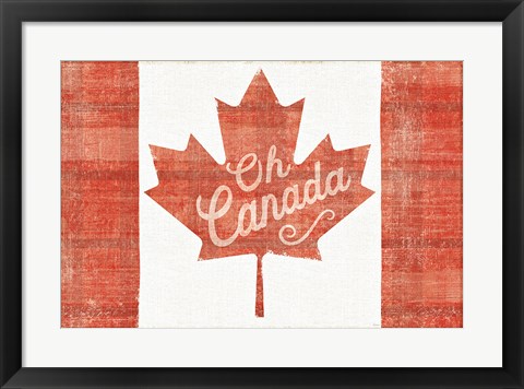 Framed Oh Canada Flag Print